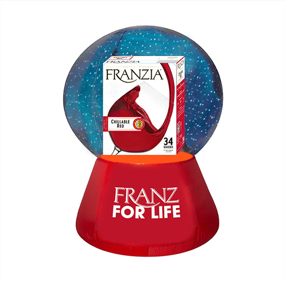 Franzia Chillable Red Inflatable Snow Globe Lawn Ornament
